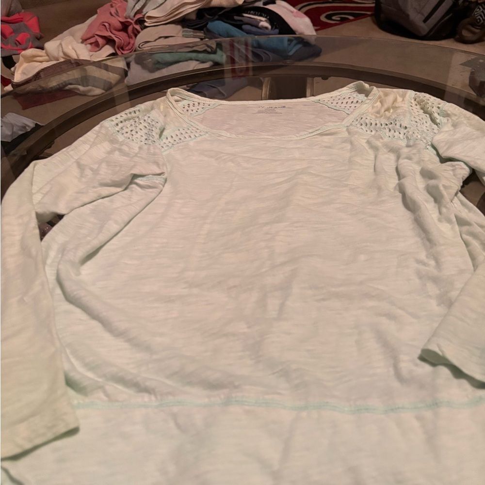 DKNY Cream LongโSleeve Top